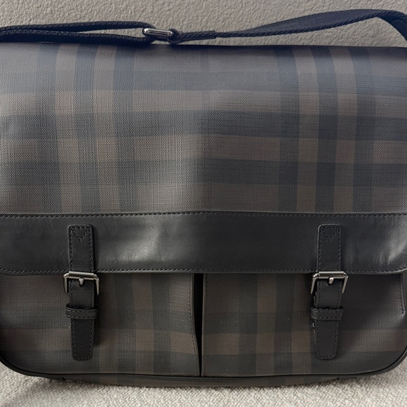 Burberry Black and Brown Checkered Messenger Bag - Picture 2 of 7